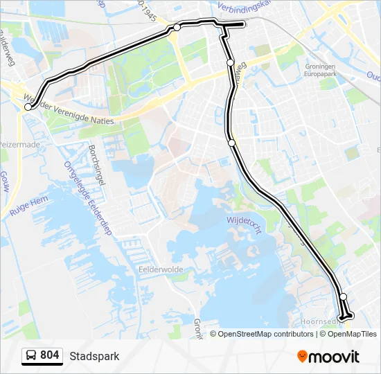 Bus 804 lijnkaart