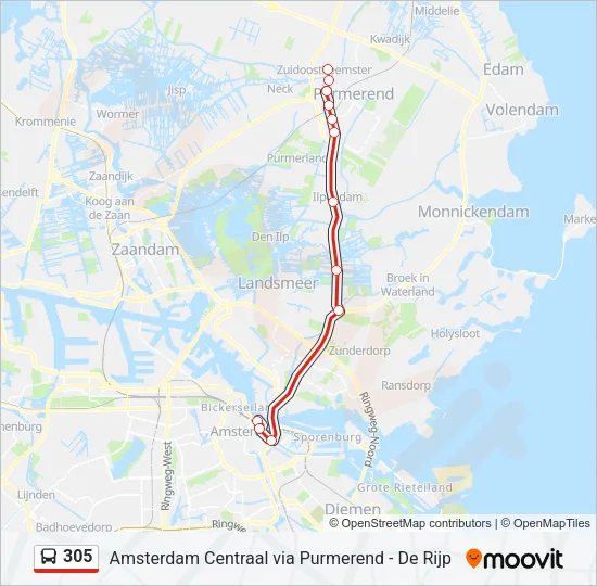 305 Bus Line Map