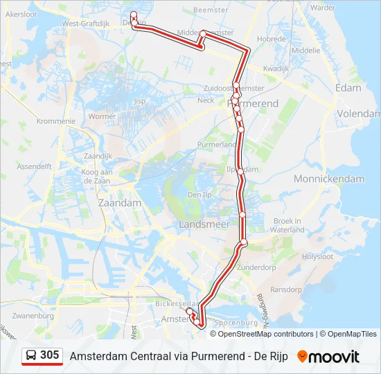 305 Bus Line Map
