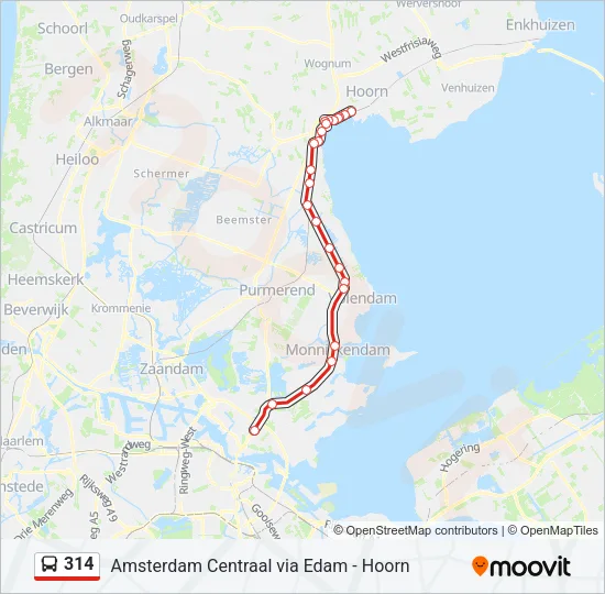 314 Bus Line Map