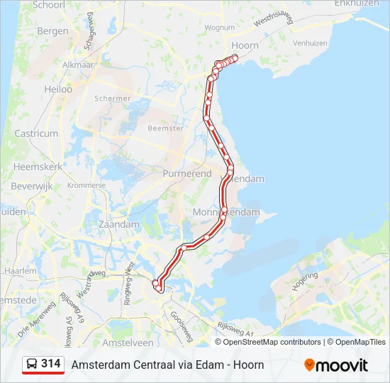 314 Bus Line Map