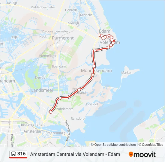 316 Bus Line Map