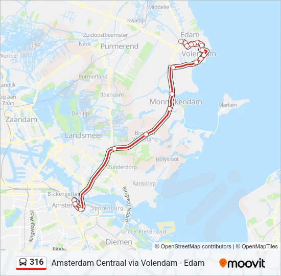 316 Bus Line Map
