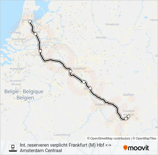 ICE INTERNATIONAL Train Line Map