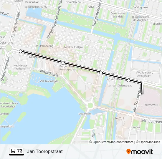 73 Bus Line Map