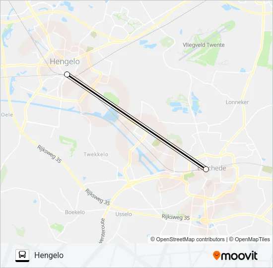Bus SNELBUS IPV TREIN lijnkaart