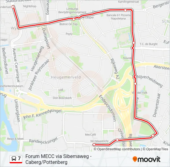 Bus 7 lijnkaart