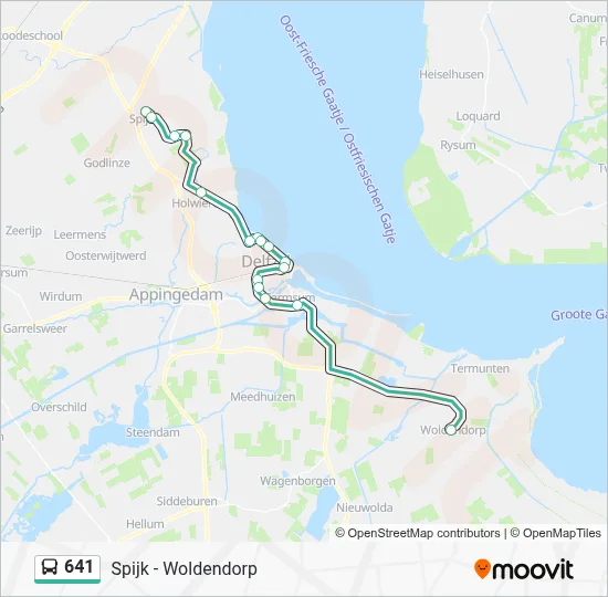 Bus 641 lijnkaart
