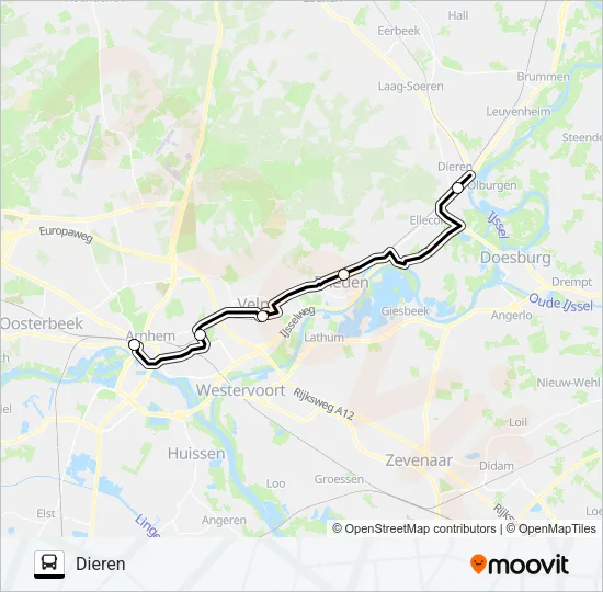 Buslinie STOPBUS IPV TREIN Karte