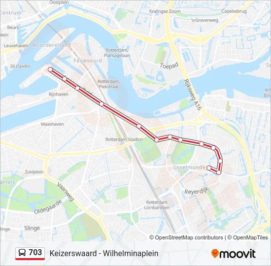 703 Bus Line Map