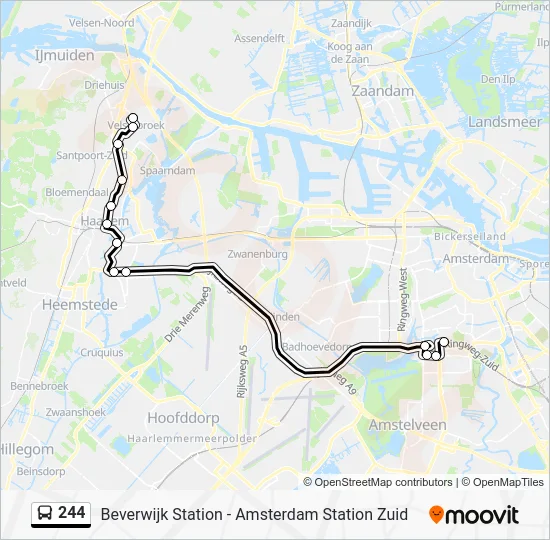 244 Bus Line Map