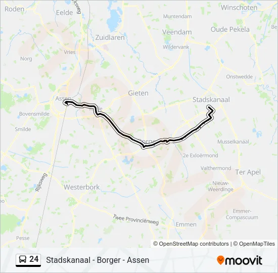 Bus 24 lijnkaart