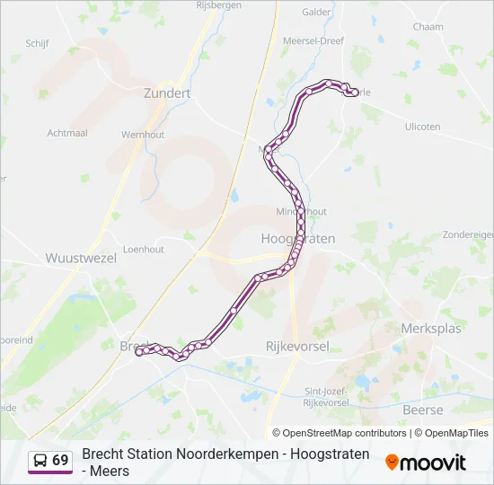 Bus 69 lijnkaart