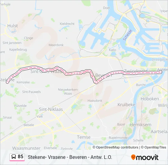 85 Bus Line Map