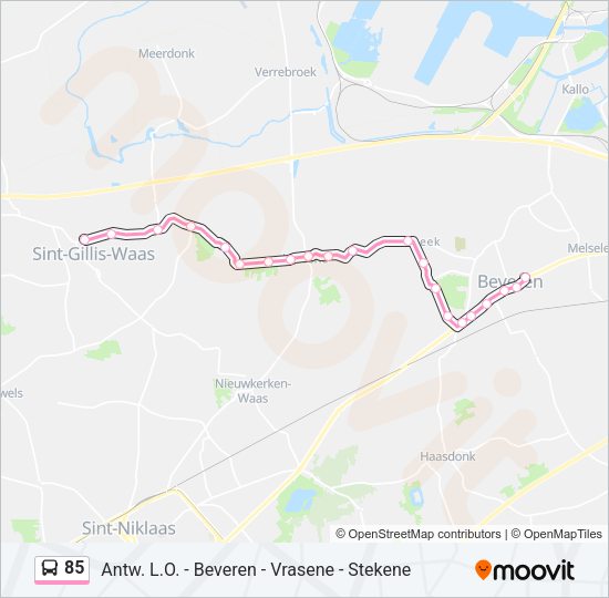 85 Bus Line Map