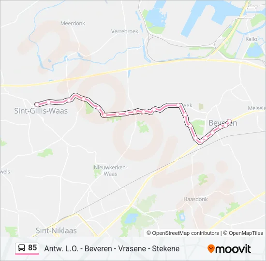 85 Bus Line Map