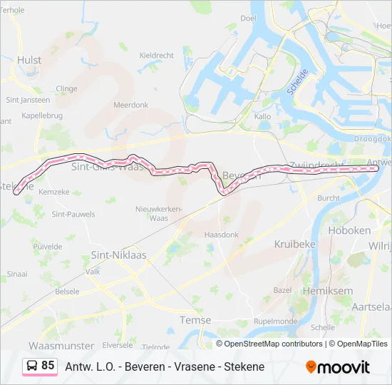 85 Bus Line Map