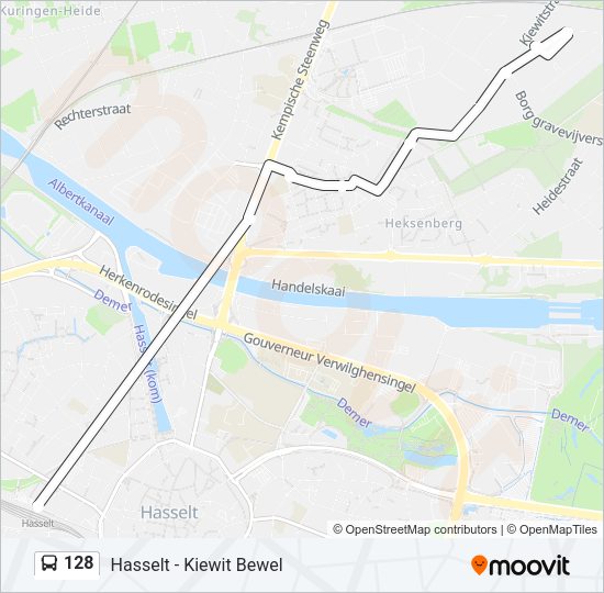 128 Bus Line Map