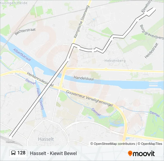 128 Bus Line Map