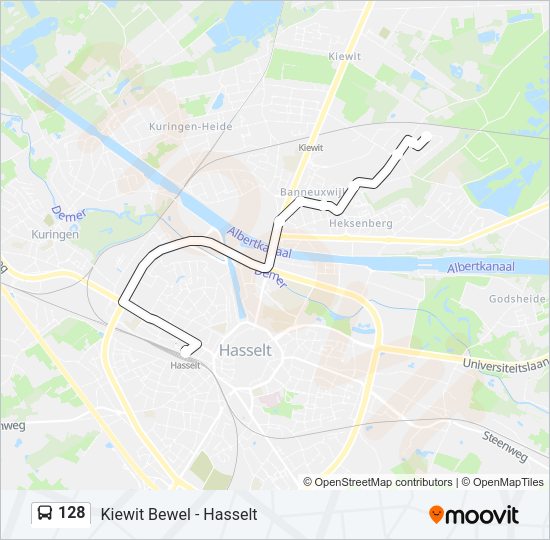 128 Bus Line Map