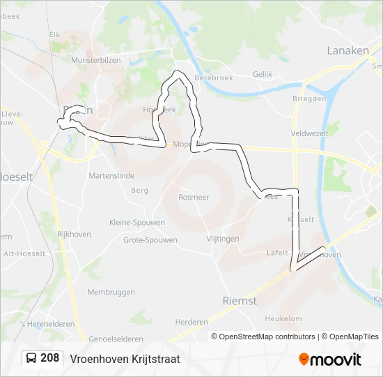 208 Bus Line Map