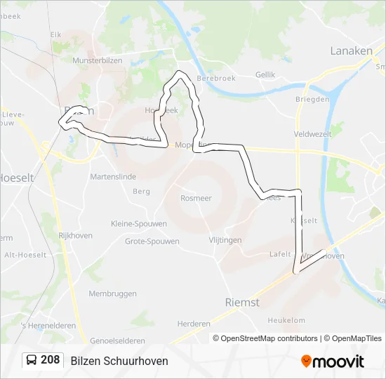 208 Bus Line Map