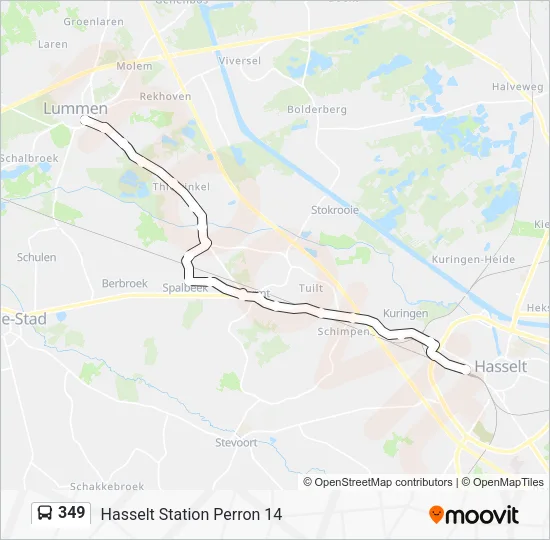 349 Bus Line Map