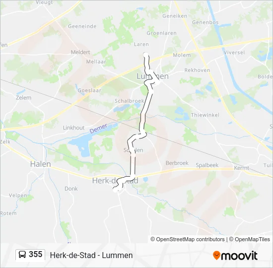 355 Bus Line Map