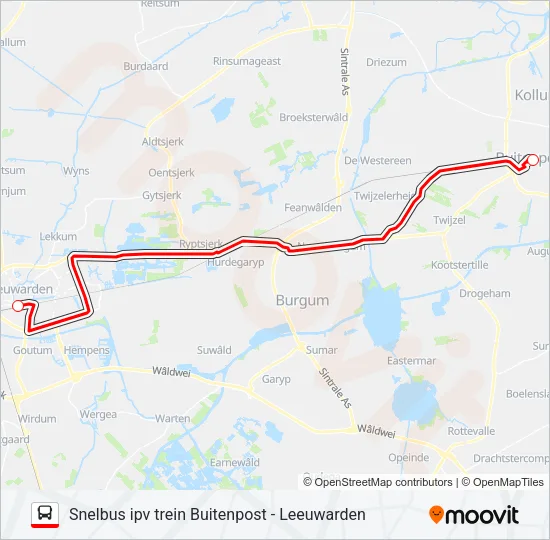 SNELBUS IPV TREIN  Line Map