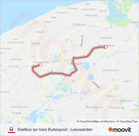 SNELBUS IPV TREIN  Line Map