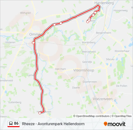86 Bus Line Map