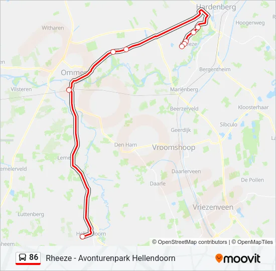 86 Bus Line Map