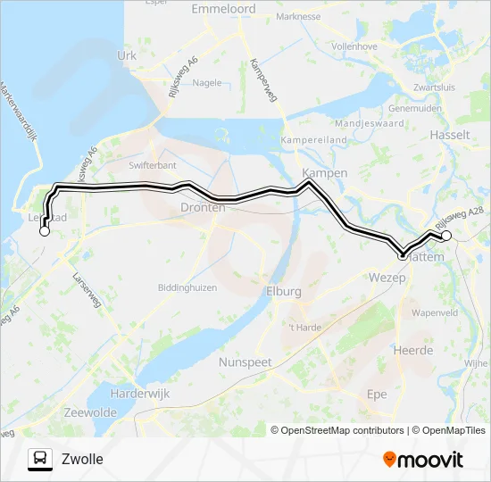 SNELBUS IPV TREIN Bus Line Map
