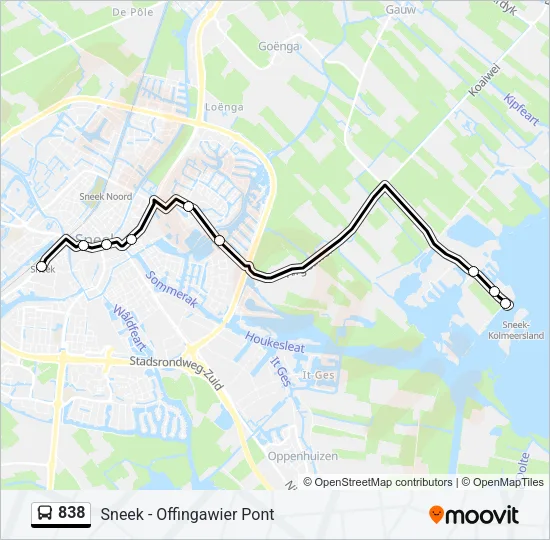 838 Bus Line Map