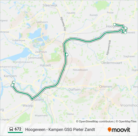 Bus 672 lijnkaart