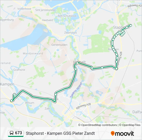 673 Bus Line Map