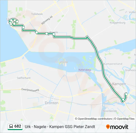 Bus 682 lijnkaart