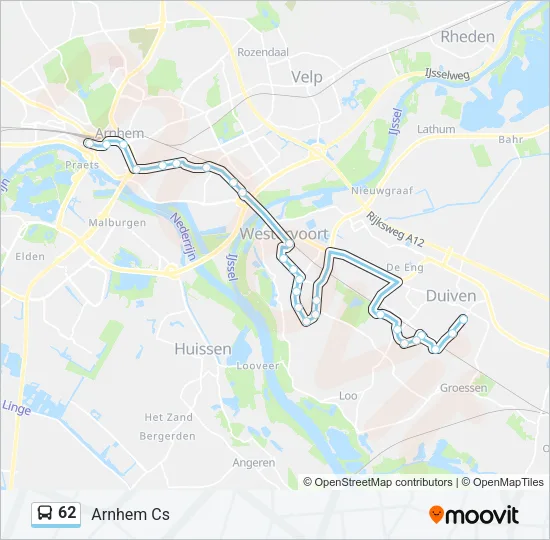 62 Bus Line Map