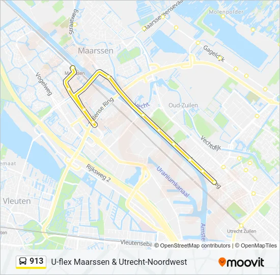 913 Bus Line Map