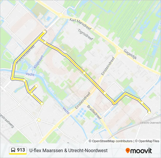 913 Bus Line Map