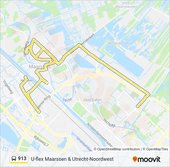 913 Bus Line Map