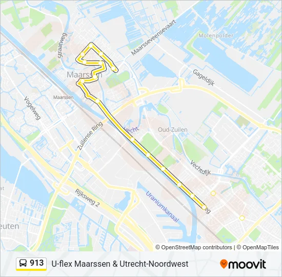 913 Bus Line Map