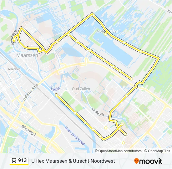 913 Bus Line Map