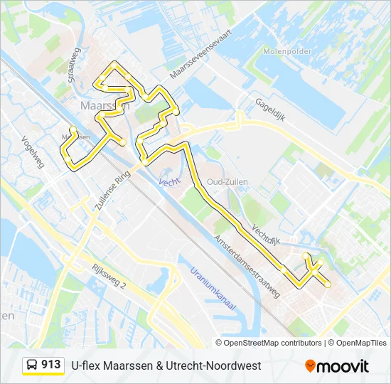 913 Bus Line Map