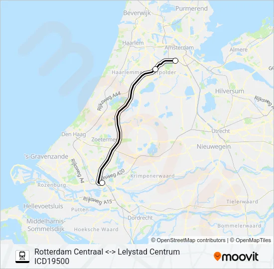 INTERCITY DIRECT Train Line Map