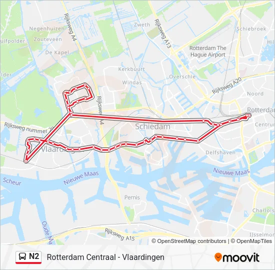 N2 Bus Line Map