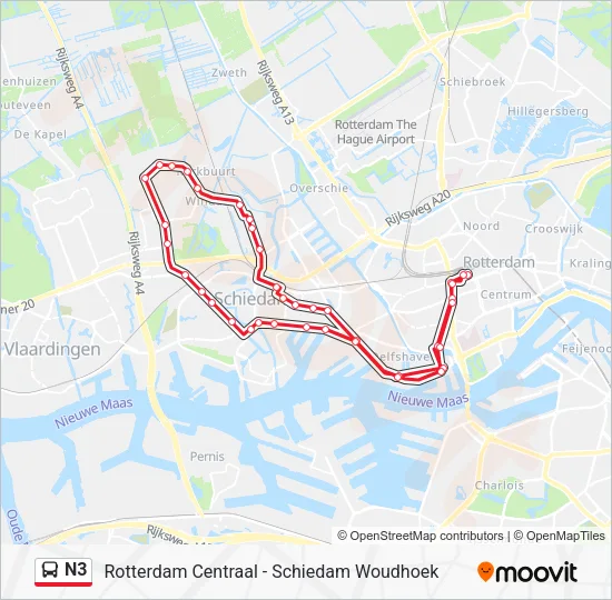N3 Bus Line Map