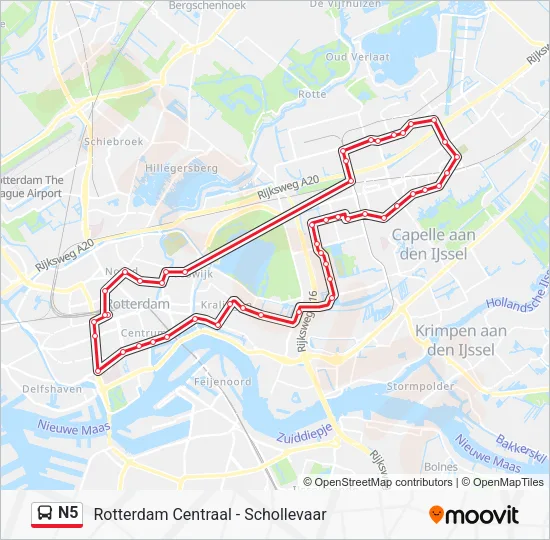N5 Bus Line Map