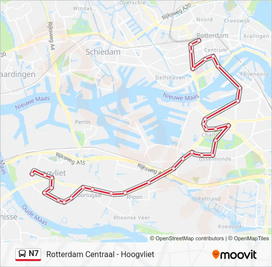 N7 Bus Line Map
