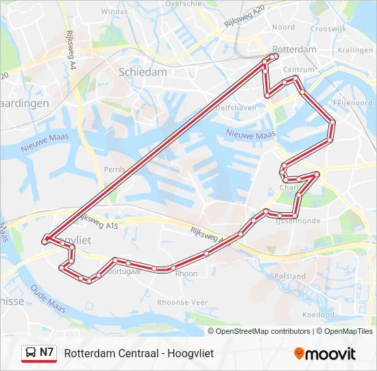 N7 Bus Line Map